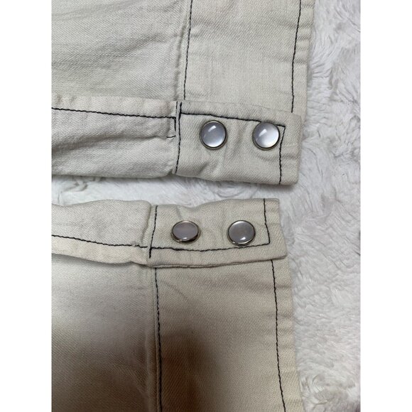 The Au Vintage Womens Long Sleeve Snap Western Shirt Medium Distressed Look USA - Picture 10 of 10